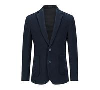 Allthemen Herren Sakko Wolle Tweed Klassisch Blazer 2 Knöpfe Gefütterter Winterjacke mit Streifen Übergangsjacke für Winter #001 Dunkelblau S