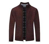 Allthemen Herren Strickjacke Gefüttert Cardigan Grobstrick Pullover Warm