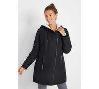 Allwetterjacke BONPRIX, Damen, Gr. 36, schwarz, Web, Obermaterial: 100% Polyester. Füllung: 100% Polyester. Innenfutter: 100% Polyester, unifarben, slim fit Po-bedeckend, Rundhals, gerader Abschluss,