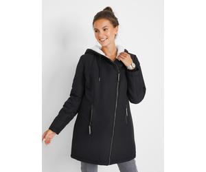 Allwetterjacke BONPRIX, Damen, Gr. 36, schwarz, Web, Obermaterial: 100% Polyester. Füllung: 100% Polyester. Innenfutter: 100% Polyester, unifarben, slim fit Po-bedeckend, Rundhals, gerader Abschluss,