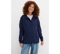 Allwetterjacke BONPRIX, Damen, Gr. 46, dunkelblau, Web, Obermaterial: 100% Polyamid, unifarben, bequem Po-bedeckend, elastischer Bund, Jacken, sportlicher Stil, leichter Parka mit Kapuze, mit seitlich