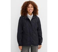 Allwetterjacke BONPRIX, Damen, Gr. 50, schwarz, Web, Obermaterial: 100% Polyamid, unifarben, bequem Po-bedeckend, elastischer Bund, Jacken, sportlicher Stil, leichter Parka mit Kapuze, mit seitlichen