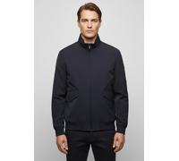 Allwetterjacke BOSS ORANGE "Ohice", Herren, Gr. 50, blau (dunkelblau404), Web, Obermaterial: 88% Polyamid, 12% Elasthan, unifarben, regular fit hüftlang, Strickbündchen, Jacken, wasserabweisend Kapuze
