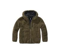 Allwetterjacke BRANDIT "Brandit Damen Kids Teddyfleecejacket Hood", Damen, Gr. 134/140, grün (olive), 100% Polyester, unifarben, normal, ohne Ausschnitt, Jacken (75585647-134) olive