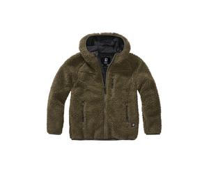 Allwetterjacke BRANDIT "Brandit Damen Kids Teddyfleecejacket Hood", Herren, Gr. 122/128, olive, 100% Polyester, unifarben, normal, ohne Ausschnitt, Jacken (75585647-122) olive