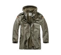 Allwetterjacke BRANDIT "Brandit Herren BW Flag Parka", Herren, Gr. 50, grün (olive), 100% Baumwolle, unifarben, loose fit, ohne Ausschnitt, Jacken (45838636-50) olive