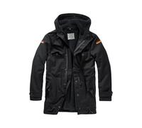 Allwetterjacke BRANDIT "Brandit Herren BW Flag Parka", Herren, Gr. 54, schwarz, 100% Baumwolle, unifarben, loose fit, ohne Ausschnitt, Jacken (11797612-54) schwarz