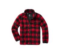 Brandit Teddyfleece Jacke, schwarz-rot, Größe S