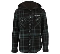 Allwetterjacke BRANDIT "Brandit Iron Maiden Checkshirt Sweathood", Herren, Gr. S, schwarz (schwarz, grün), 100% Baumwolle, kariert, normal, ohne Ausschnitt, Jacken (37505652-S) schwarz, grün