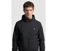 Allwetterjacke CALVIN KLEIN JEANS "HOODED NYLON", Herren, Gr. XL, schwarz, Web, Obermaterial: 100% Polyester, unifarben, klassisch normal, Rundhals, eingesetzt elastischer Bund, Jacken, Regular fit mi