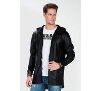 Allwetterjacke CIPO & BAXX "Jacke", Herren, Gr. M, schwarz, Stoff, 75% Viskose, 20% Nylon, 5% Elasthan, unifarben, regular fit normal, Jacken, im unifarbenen Look (33507060-M) schwarz