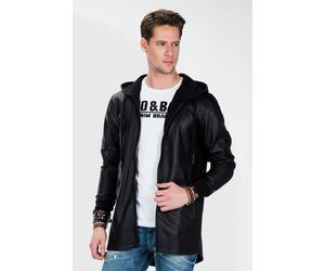 Allwetterjacke CIPO & BAXX "Jacke", Herren, Gr. M, schwarz, Stoff, 75% Viskose, 20% Nylon, 5% Elasthan, unifarben, regular fit normal, Jacken, im unifarbenen Look (33507060-M) schwarz