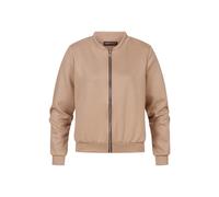Allwetterjacke CLOUD 5IVE "CLOUD 5IVE Soft Touch Blouson Jacket", Damen, Gr. XXL, beige, 50% Polyester, 45% Viskose, 5% Elasthan, unifarben, normal, Rundhals, Jacken (63990225-XXL) beige