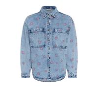 Allwetterjacke KAFFE "Damen Jacke KAbabena", Damen, Gr. 38, blau (blau denim, pink flower emb.), Obermaterial: 95% Baumwolle CO. 5% Polyester PES., Jacken (32797833-38) blau denim, pink flower emb.