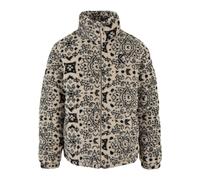 Allwetterjacke KARL KANI "Karl Kani Damen KM233-024-1 KK Og Paisley Teddy Puffer Jacket", Herren, Gr. S, sanftes weiß, schwarz, 100% Polyester, Paisley, normal, hoch geschlossener Ausschnitt, Jacken (
