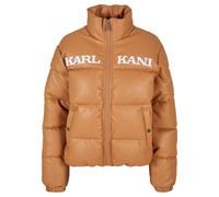 Allwetterjacke KARL KANI "Karl Kani Damen KW224-049-1KK Retro Puffer PU Jacket", Damen, Gr. XXS, cognac, 100% Polyurethan, mehrfarbig, normal, amerikanischer Ausschnitt, Jacken Allwetterjacke (4472741