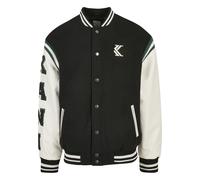 Allwetterjacke KARL KANI "Karl Kani Herren KM223-075-2 OG College Jacket", Herren, Gr. XXS, schwarz-weiß (schwarz schwarz, sanftes weiß), 70% Polyester, 30% Wolle, mehrfarbig, normal, amerikanischer A