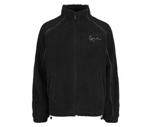 Allwetterjacke KARL KANI "Karl Kani Karl Kani Metal Signature Teddy Jacket", Herren, Gr. M, schwarz (schwarz, grau), 100% Polyester, mehrfarbig, normal, amerikanischer Ausschnitt, Jacken (52287135-M) 