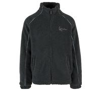 Allwetterjacke KARL KANI "Karl Kani Karl Kani Metal Signature Teddy Jacket", Herren, Gr. XS, schwarz, lightblau, 100% Polyester, unifarben, normal, ohne Ausschnitt, Jacken (32305308-XS) schwarz, light