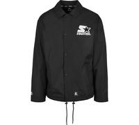 Allwetterjacke STARTER BLACK LABEL "Starter Black Label Herren Starter Coach Jacket", Herren, Gr. S, schwarz, 100% Polyester, unifarben, loose fit, amerikanischer Ausschnitt, Jacken (85821550-S) schwa