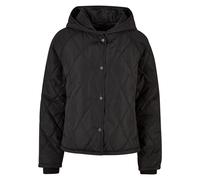 Urban Classics Ladies Oversized Diamond Quilted Hooded Jacket Übergangsjacke schwarz in XXL