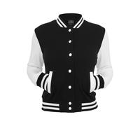 Urban Classics TB218 Damen Jacke Ladies 2-tone College Sweatjacket, Mehrfarbig(blk/wht), Small
