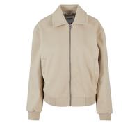 Allwetterjacke URBAN CLASSICS "Urban Classics Damen Ladies Boxy Jacket", Damen, Gr. L, warmsand, 100% Polyester, unifarben, normal, V-Ausschnitt, Jacken (19176958-L) warmsand