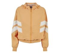 Allwetterjacke URBAN CLASSICS "Urban Classics Damen Ladies Crinkle Batwing Jacket", Damen, Gr. 3XL, beige (colorotpaleorange, sandweiß), 100% Polyamid, gestreift, normal, ohne Ausschnitt, Mäntel (3519