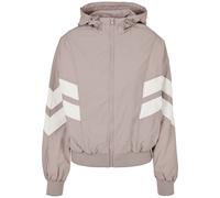 Allwetterjacke URBAN CLASSICS "Urban Classics Damen Ladies Crinkle Batwing Jacket", Damen, Gr. 4XL, beige (duskrose, sandweiß), 100% Polyamid, gestreift, normal, ohne Ausschnitt, Mäntel (71837248-4XL)