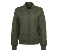 Allwetterjacke URBAN CLASSICS "Urban Classics Damen Ladies Diamond Quilt Nylon Jacket", Damen, Gr. XS, olive, 100% Polyester, unifarben, normal, amerikanischer Ausschnitt, Jacken (18768837-XS) olive