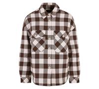 Allwetterjacke URBAN CLASSICS "Urban Classics Damen Ladies Flanell Padded Overshirt" Gr. S, pink (pink, braun) Damen Jacken (50190758-S) pink, braun