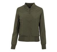 Urban Classics Damen Light Bomber Jacket - leichte Übergangsjacke im Regular Fit aus Polyester mit Reißverschluss und Rippbündchen für Freizeit und Streetwear,Dark Olive,L