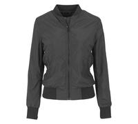 Urban Classics Damen Light Bomber Jacket - leichte Übergangsjacke im Regular Fit aus Polyester mit Reißverschluss und Rippbündchen für Freizeit und Streetwear,Schwarz,M