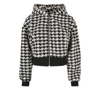 Urban Classics Ladies Short Oversized AOP Sherpa Jacket in Gr. XS in Schwarz