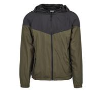 Allwetterjacke URBAN CLASSICS "Urban Classics Herren 2-Tone Tech Windrunner", Herren, Gr. 3XL, schwarz, schwarzolive, 100% Polyester, mehrfarbig, normal, ohne Ausschnitt, Jacken (77833040-XXXL) schwar