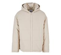 Allwetterjacke URBAN CLASSICS "Urban Classics Herren Hooded Block Puffer Jacket", Damen, Gr. L, wetsand, 100% Polyamid, unifarben, oversize, ohne Ausschnitt, Jacken (20072151-L) wetsand