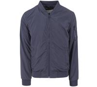 Allwetterjacke URBAN CLASSICS "Urban Classics Herren Light Bomber Jacket", Herren, Gr. M, navy, 100% Polyester, unifarben, normal, amerikanischer Ausschnitt, Jacken (71391054-M) navy