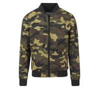 Allwetterjacke URBAN CLASSICS "Urban Classics Herren Light Camo Bomber Jacket", Herren, Gr. L, woodcamo, 100% Polyester, mehrfarbig, normal, Rundhals, Jacken (55372806-L) woodcamo
