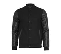 Allwetterjacke URBAN CLASSICS "Urban Classics Herren Oldschool College Jacket", Herren, Gr. XS, schwarz, schwarz, 50% Wolle, 50% Viskose, mehrfarbig, normal, amerikanischer Ausschnitt, Jacken (6786445