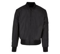 Allwetterjacke URBAN CLASSICS "Urban Classics Herren Recyclet Basic Bomber Jacket", Damen, Gr. 5XL, schwarz, 63% Polyester, 37% Polyester, unifarben, relaxed fit, Rundhals, Jacken (59648522-5XL) schwa