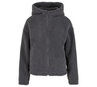 Allwetterjacke URBAN CLASSICS "Urban Classics Ladies Short Hooded Sherpa Jacket", Damen, Gr. L, cloudgrau, 100% Polyester, unifarben, normal, ohne Ausschnitt, Jacken (88547838-L) cloudgrau