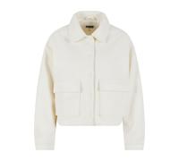 Allwetterjacke URBAN CLASSICS "Urban Classics Ladies Soft Touch Jacket", Damen, Gr. M, sanftes weiß, 94% Polyester, 6% Elasthan, unifarben, normal, amerikanischer Ausschnitt, Jacken (68134213-M) sanft