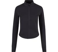 Allwetterjacke URBAN CLASSICS "Urban Classics Ladies Sports Jacket Slim", Damen, Gr. XS, schwarz, 75% Polyimid, 25% Elasthan, unifarben, slim fit, amerikanischer Ausschnitt, Jacken (65939627-XS) schwa