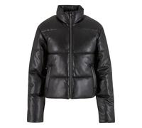 Urban Classics Ladies Synthetic Leather Puffer Jacket in Gr. 3XL in Schwarz
