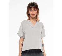 Alma & Lovis Edles Blusenshirt aus fließendem EcoVero | V-Neck Blouse opal (silber-grau) 42