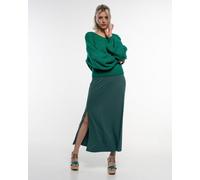 Alma & Lovis Eleganter Midi-Rock aus fließendem EcoVero | Pique Rock botanic (grün) S