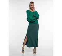 Alma & Lovis Eleganter Midi-Rock aus fließendem EcoVero | Pique Rock botanic (grün) XL