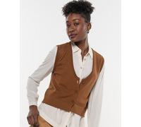 Alma & Lovis Feine Strickweste aus softem Bio-Baumwoll-/Woll-Mix | Cot-Wool Weste cinnamon (hellbraun) M