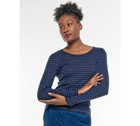 Alma & Lovis Geringeltes Longsleeve aus softer Bio-Baumwolle | Ringel Shirt twilight (blau) M