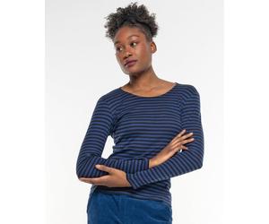 Alma & Lovis Geringeltes Longsleeve aus softer Bio-Baumwolle | Ringel Shirt twilight (blau) XS